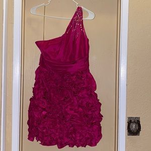 Pink ruffle cocktail dress